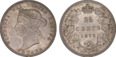 1872-H 25C Small 2 MS64
