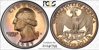 1985-S 25C PR68DCAM