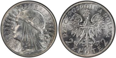 1933(w) 2 Zl KM-20  Ag MS63
