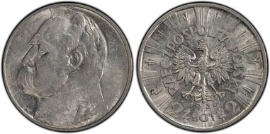 1936(w) 2 Zl Pilsudski KM-27  Ag AU58