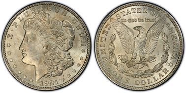 1921 $1 Wide Reeding MS64