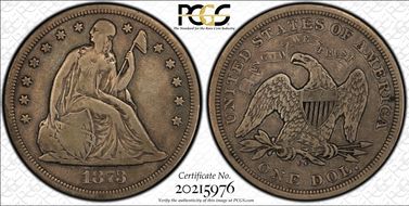 1873-CC $1 Seated VF20