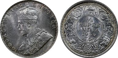 1936(B) 1/4 Rup SW-8.174 No Test Marks MS64
