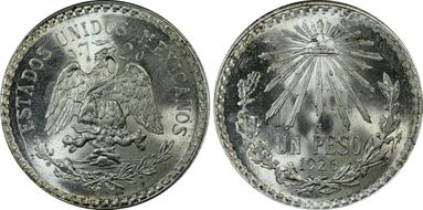 1925-M Peso KM-455  Ag MS65