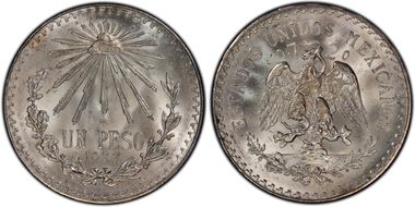 1933-M Peso KM-455  Ag MS66