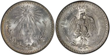 1944-M Peso KM-455  Ag MS66