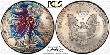 2002 $1 Silver Eagle MS67