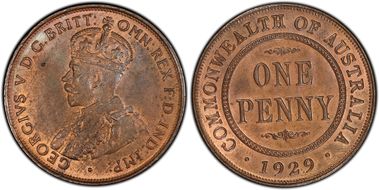 1929 (m) 1D English obverse MS63RB