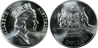 1987 $10 New South Wales KM-93  Ag MS68