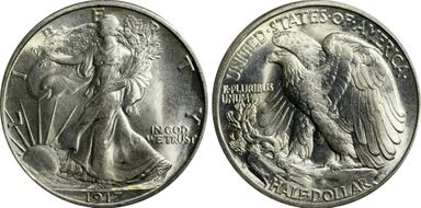 1917-S 50C Reverse MS65