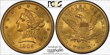 1906 $10 MS64