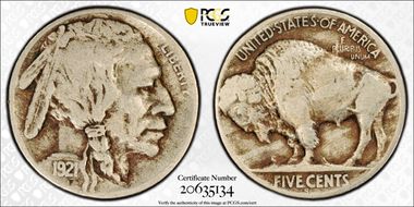 1921-S 5C 2 Feathers, FS-401 F15