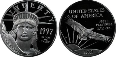 1997-W $50 Statue of Liberty PR69DCAM