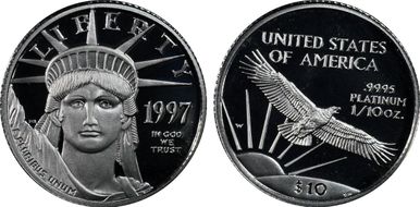 1997-W $10 Statue of Liberty PR68DCAM