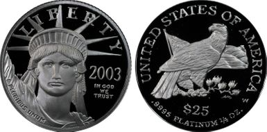2003-W $25 Statue of Liberty PR69DCAM