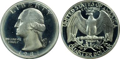 1987-S 25C PR67DCAM
