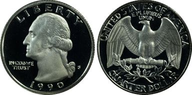 1990-S 25C PR68DCAM