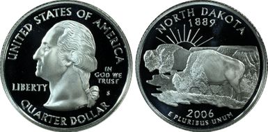 2006-S 25C North Dakota Silver PR69DCAM