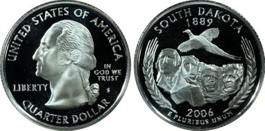 2006-S 25C South Dakota Silver PR68DCAM