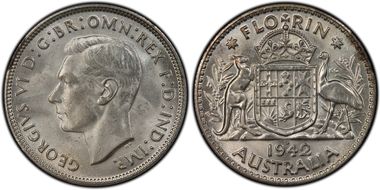 1942-S Florin KM-40  Ag MS64