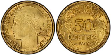 1932 50C 9 ouvert sans raisin MS67