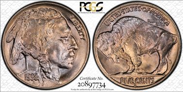 1938-D 5C Buffalo MS67