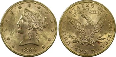 1899 $10 MS62