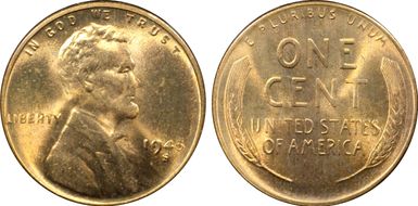 1945-S 1C MS64RD