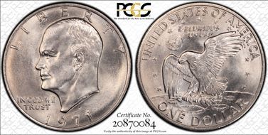 1971-D $1 "Friendly Eagle" FS-901 Type 1 Reverse MS66