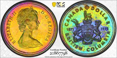 1971 S$1 British Columbia Ag SP67