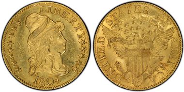 1804 $5 Small 8 over Large 8 MS62