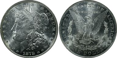 1878 7TF $1 Reverse of 1878 AU58