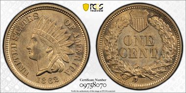 1862 1C MS65
