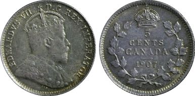 1907 5C Narrow Date MS63