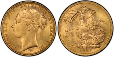 1887-M Sov S-3857C   Y. Head / St. George MS62