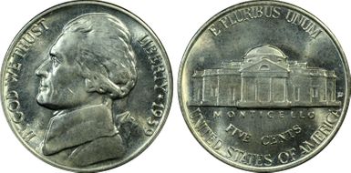 1939-D 5C Reverse of 1938 MS65