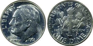 1961-D 10C DDR FS-801 MS63