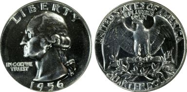 1956 25C FS-701, Reverse Die Gouge PR65