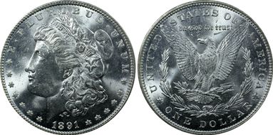 1891 $1 MS64+