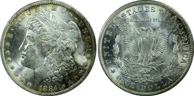 1884-O $1 VAM 10, O/O MS63