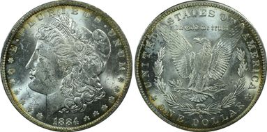 1884-O $1 VAM 10, O/O MS62