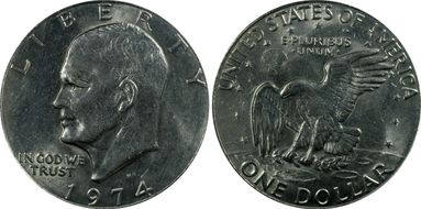 1974-D $1 AU58