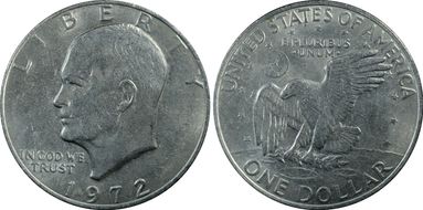 1972 $1 Type 1 AU55