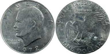 1972 $1 Type 1 AU55