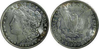 1884-O $1 VAM 10, O/O MS64