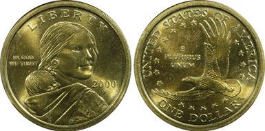 2000-P SAC$1 MS65+