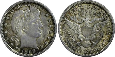 1899-O 25C AU58