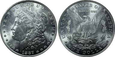 1887 $1 VAM 12, Alligator Eye MS62