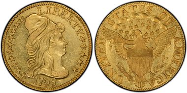 1795 $5 Large Eagle AU58