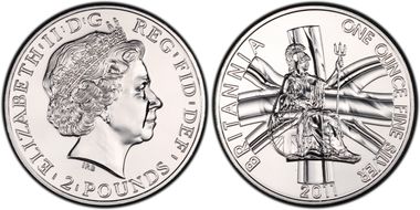 2011 £2 S-BF14 Britannia Ag MS68
